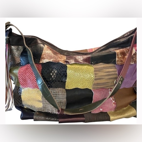 bebe Multicolor Patchwork Satchel - Picture 1 of 2
